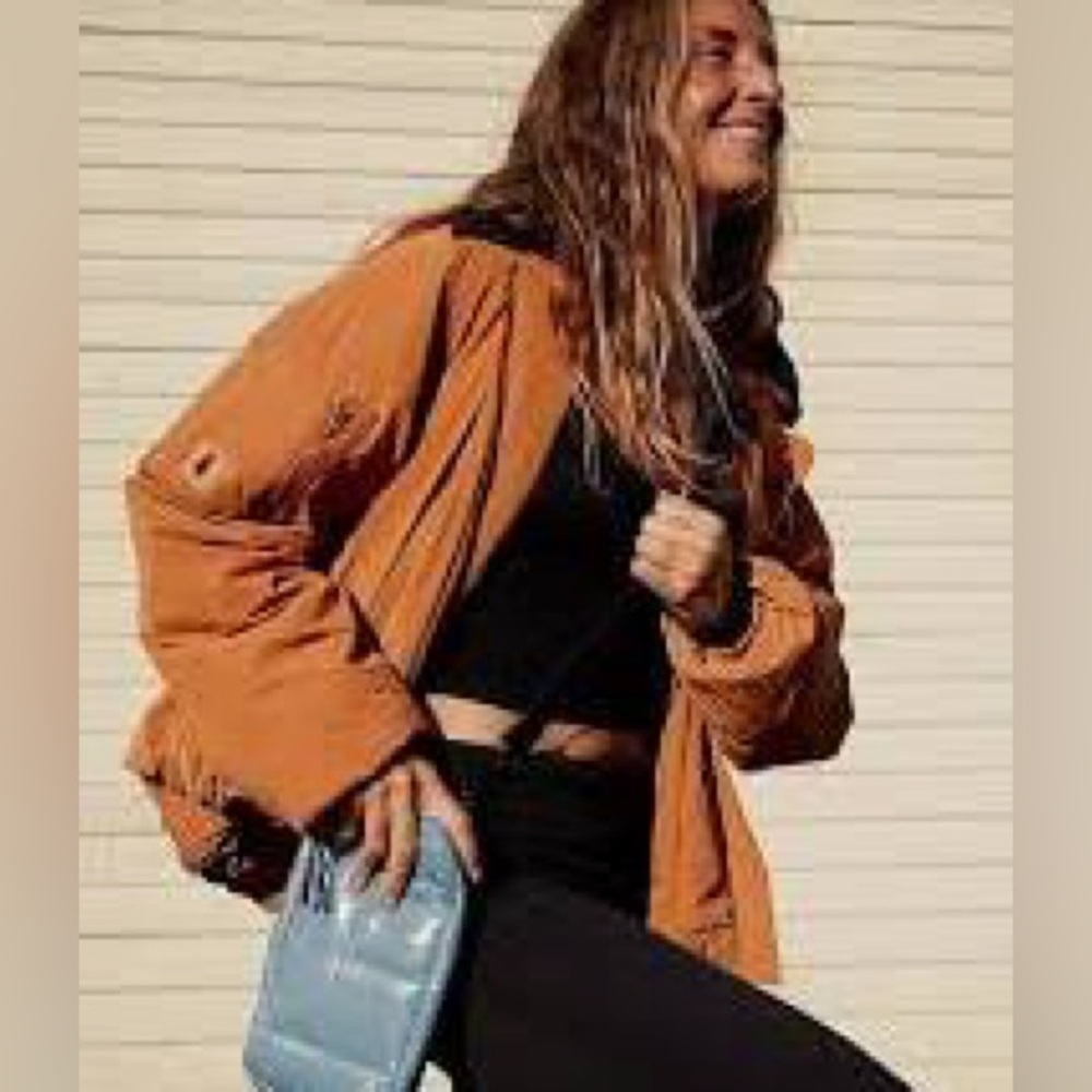 Free People FP Movement Outpost Bomber Jacket in a Cider Burnt Orange Size: M